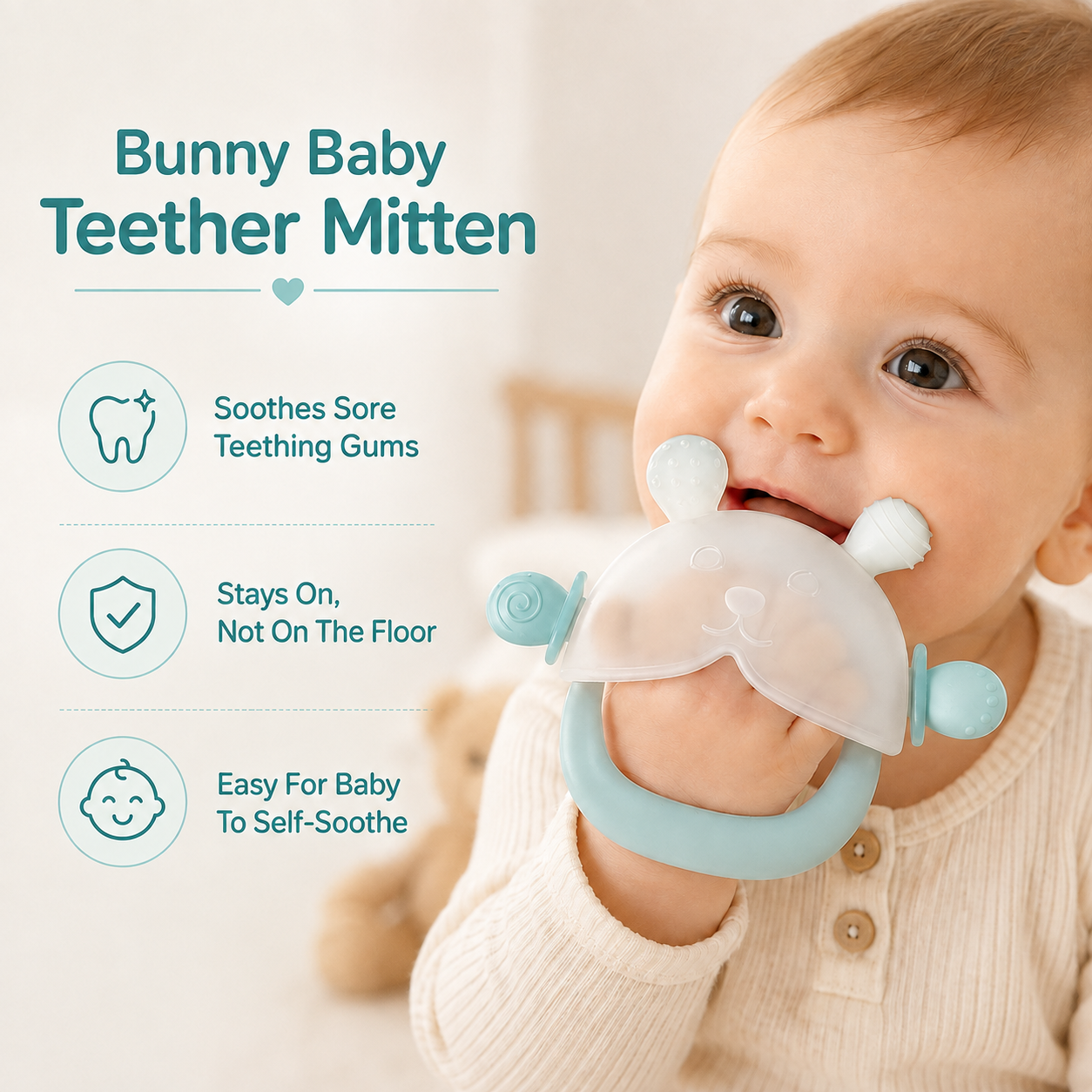 BunnyBite™ Teething Mitten